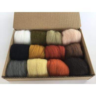 12 Nature Tones Color Set - Wool Top-Pre-Packaged Wool Sets-Acorns & Twigs-Acorns & Twigs