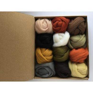 12 Nature Tones Large Set - Wool Top-Pre-Packaged Wool Sets-Acorns &amp; Twigs-Acorns &amp; Twigs