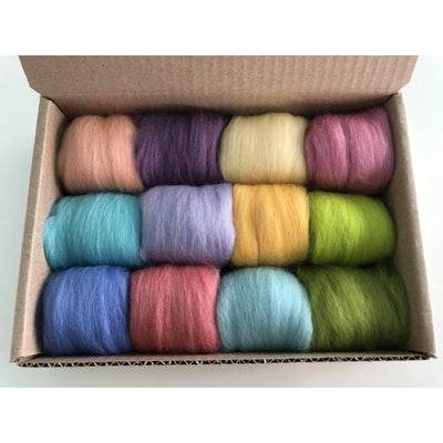 12 Spring Tones Color Set - Wool Top-Pre-Packaged Wool Sets-Acorns & Twigs-Acorns & Twigs