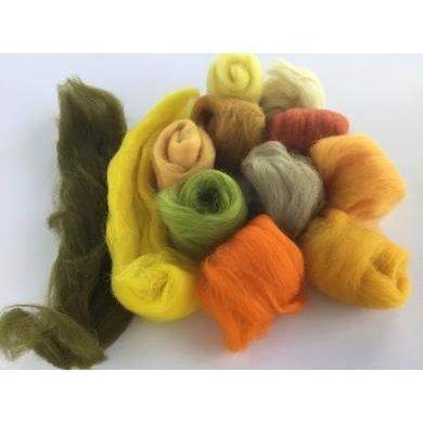 12 Yellow Tones Color Set - Wool Top-Pre-Packaged Wool Sets-Acorns & Twigs-Acorns & Twigs