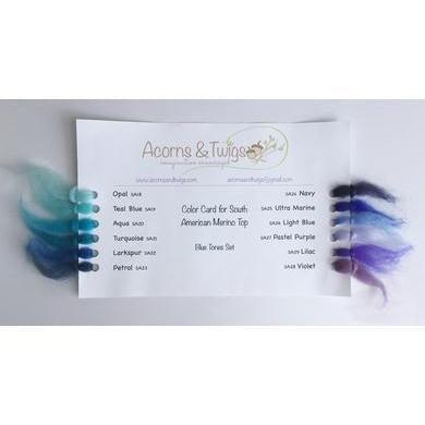 12 oz Blue Tones Merino Top-Pre-Packaged Wool Sets-Acorns &amp; Twigs-Acorns &amp; Twigs