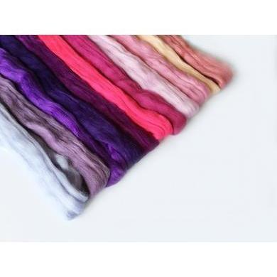 12 oz Pink &amp; Purple Tones Merino Top-Pre-Packaged Wool Sets-Acorns &amp; Twigs-Acorns &amp; Twigs