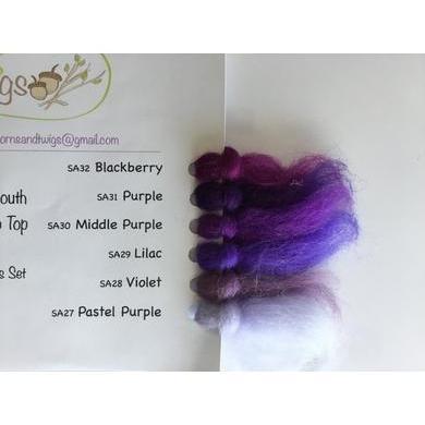12 oz Pink &amp; Purple Tones Merino Top-Pre-Packaged Wool Sets-Acorns &amp; Twigs-Acorns &amp; Twigs