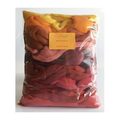 12 oz Red &amp; Orange Tones Merino Top-Pre-Packaged Wool Sets-Acorns &amp; Twigs-Acorns &amp; Twigs