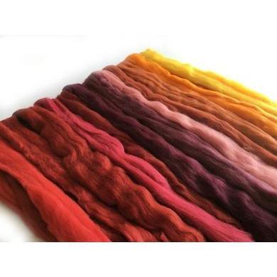 12 oz Red &amp; Orange Tones Merino Top-Pre-Packaged Wool Sets-Acorns &amp; Twigs-Acorns &amp; Twigs