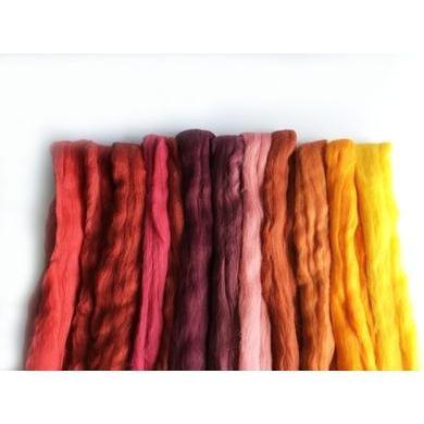 12 oz Red &amp; Orange Tones Merino Top-Pre-Packaged Wool Sets-Acorns &amp; Twigs-Acorns &amp; Twigs