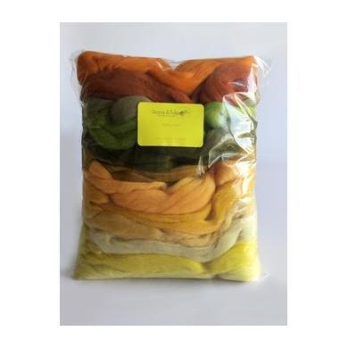 12 oz Yellow Tones Merino Top-Pre-Packaged Wool Sets-Acorns &amp; Twigs-Acorns &amp; Twigs