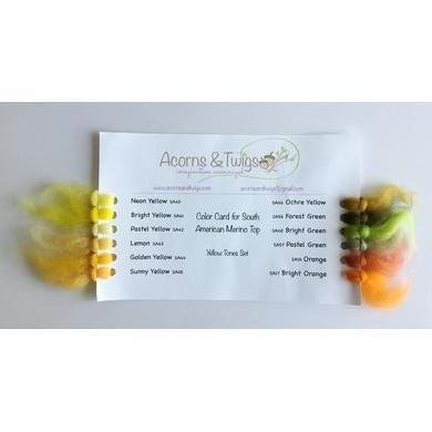 12 oz Yellow Tones Merino Top-Pre-Packaged Wool Sets-Acorns &amp; Twigs-Acorns &amp; Twigs