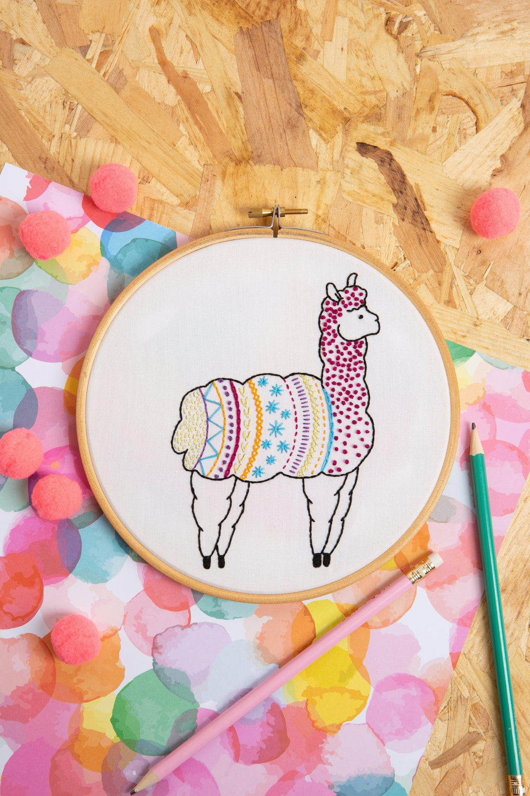 Alpaca Embroidery Kit-Embroidery-Hawthorn Handmade-Acorns &amp; Twigs