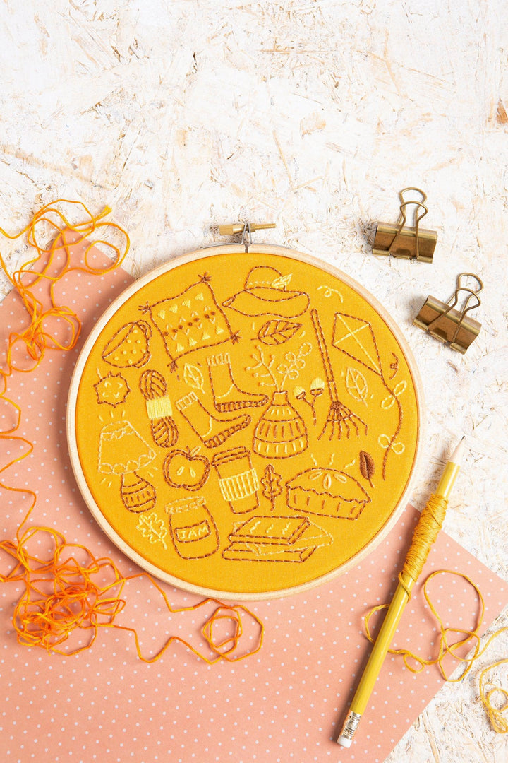 Autumn Doodles Embroidery Kit-Embroidery-Hawthorn Handmade-Acorns &amp; Twigs
