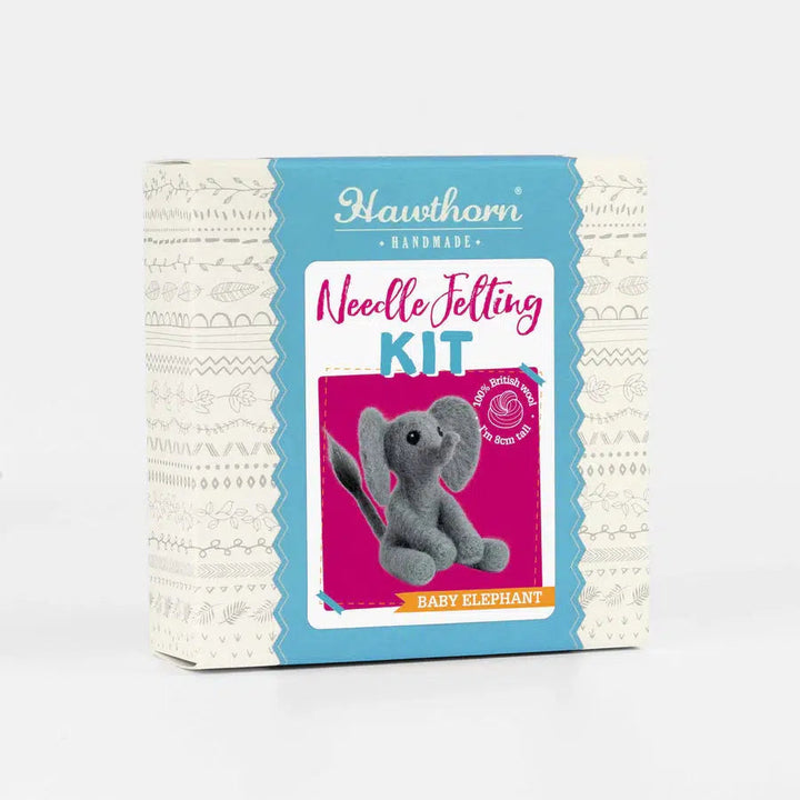 Baby Elephant Mini Needle Felting Kit-Needle Felting-Hawthorn Handmade-Acorns &amp; Twigs