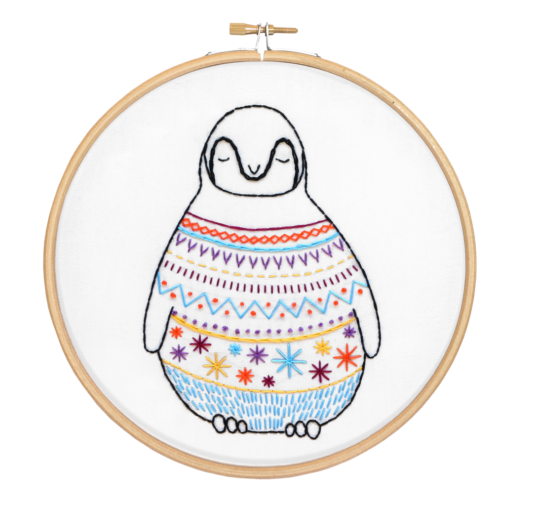 Baby Penguin Embroidery Kit-Embroidery-Hawthorn Handmade-Acorns &amp; Twigs