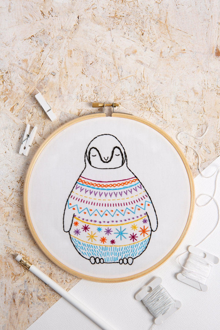 Baby Penguin Embroidery Kit-Embroidery-Hawthorn Handmade-Acorns &amp; Twigs