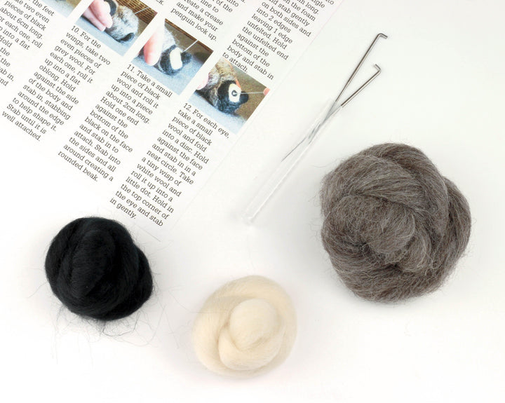 Baby Penguin Mini Felting Kit-Needle Felting-Hawthorn Handmade-Acorns &amp; Twigs