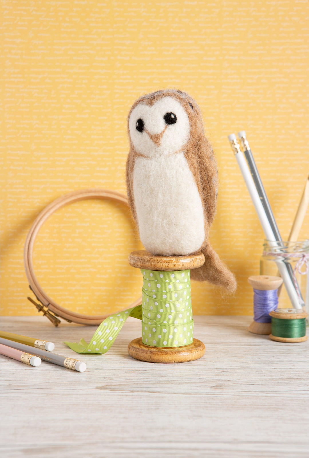 Barn Owl Needle Felting Kit-Needle Felting-Hawthorn Handmade-Acorns &amp; Twigs