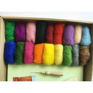 Needle Felting Kit, 32 Colors Wool Roving Set, Needle Felting Starter Kit  for Beginner, Wool Felting Tool Kit with Felting Tool and Foam Mat, Needle