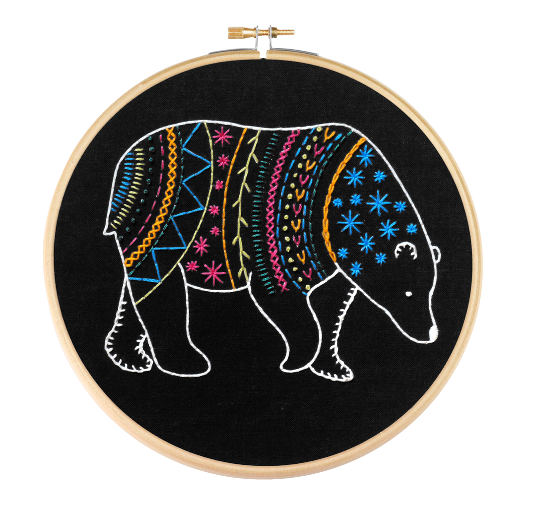 Black Bear Embroidery Kit-Embroidery-Hawthorn Handmade-Acorns &amp; Twigs