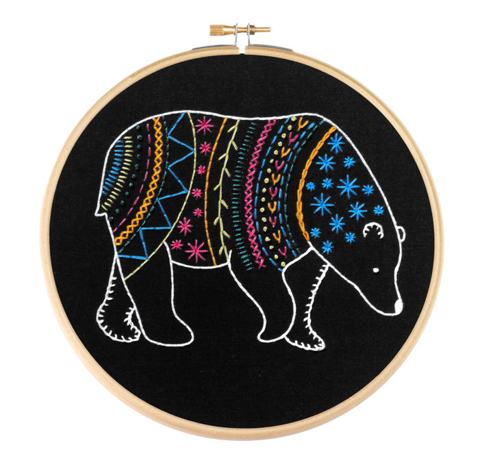 Black Bear Embroidery Kit-Embroidery-Hawthorn Handmade-Acorns &amp; Twigs