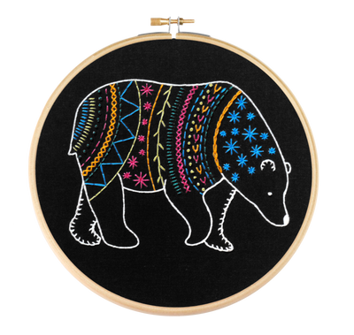 Black Bear Embroidery Kit-Embroidery-Hawthorn Handmade-Acorns & Twigs