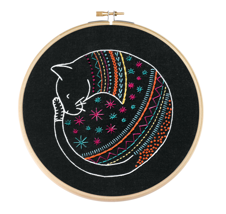 Black Cat Embroidery Kit-Embroidery-Hawthorn Handmade-Acorns &amp; Twigs
