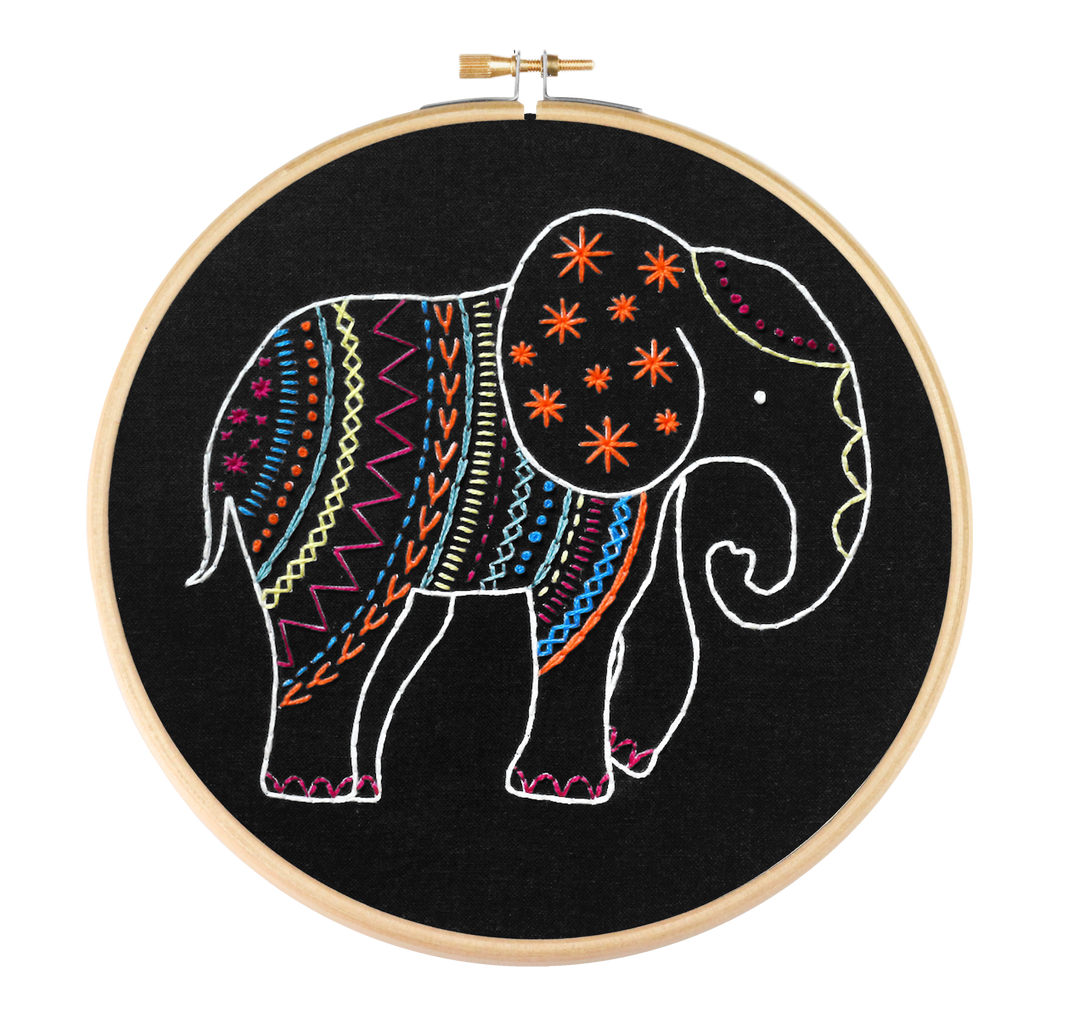 Black Elephant Embroidery Kit-Embroidery-Hawthorn Handmade-Acorns &amp; Twigs