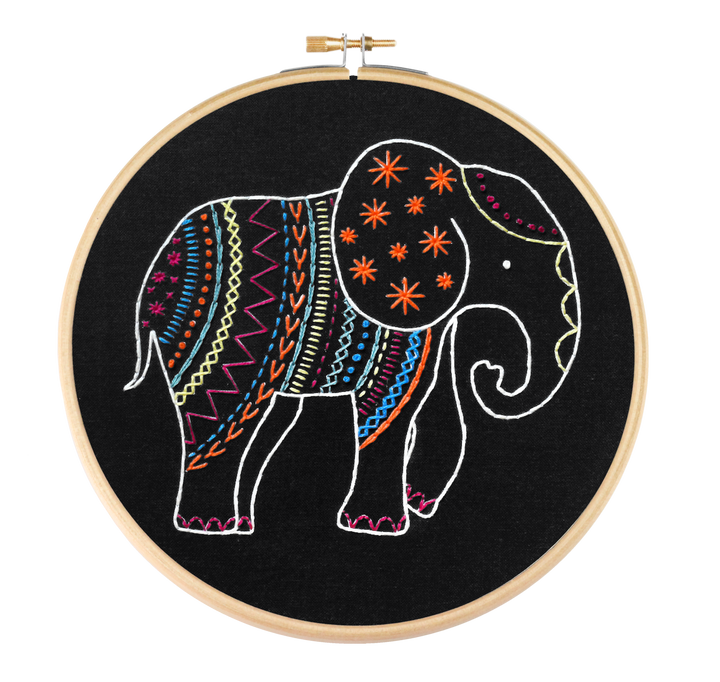 Black Elephant Embroidery Kit-Embroidery-Hawthorn Handmade-Acorns &amp; Twigs