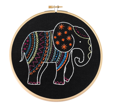 Black Elephant Embroidery Kit-Embroidery-Hawthorn Handmade-Acorns & Twigs