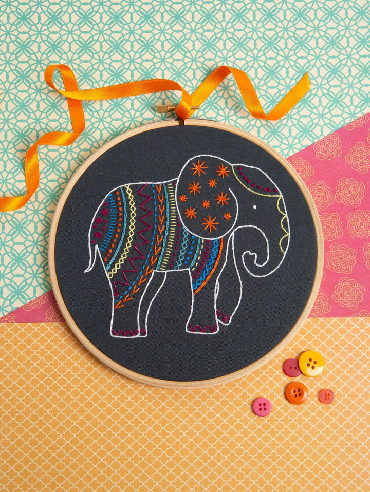 Black Elephant Embroidery Kit-Embroidery-Hawthorn Handmade-Acorns &amp; Twigs