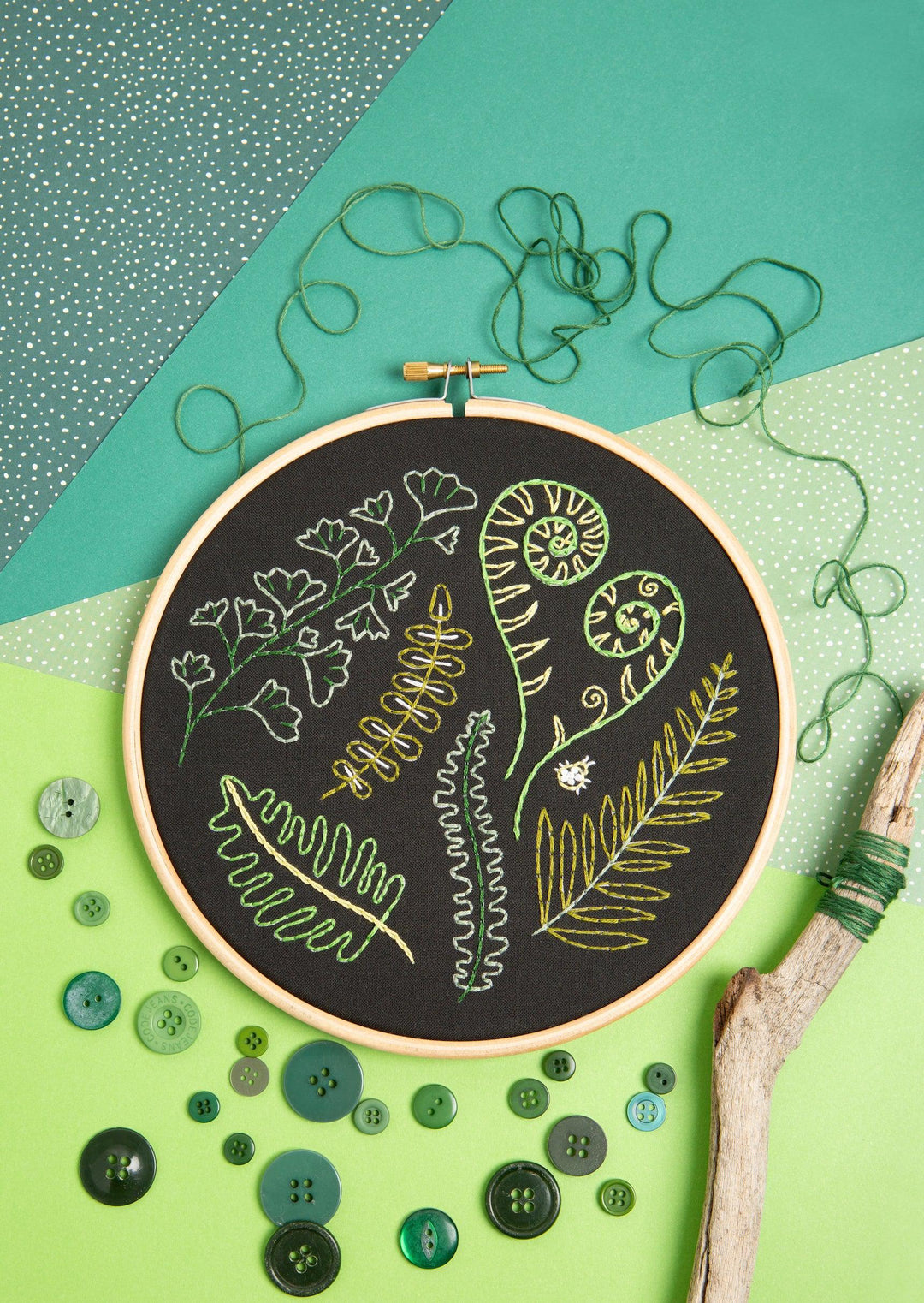 Black Forest Ferns Embroidery Kit-Embroidery-Hawthorn Handmade-Acorns &amp; Twigs