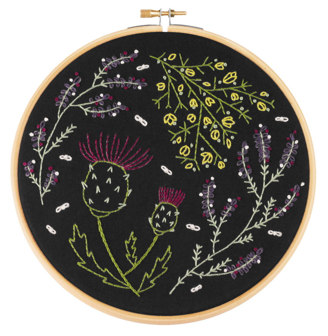 Black Highland Heathers Embroidery Kit-Embroidery-Hawthorn Handmade-Acorns &amp; Twigs