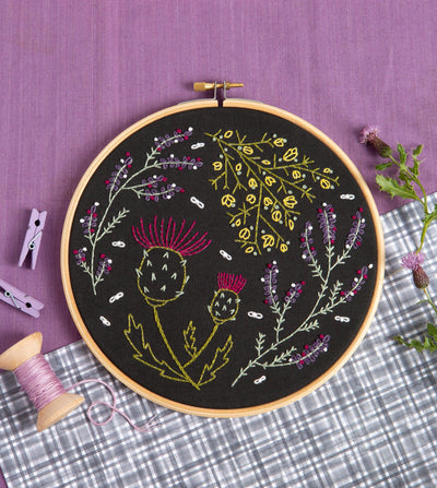Black Highland Heathers Embroidery Kit-Embroidery-Hawthorn Handmade-Acorns & Twigs