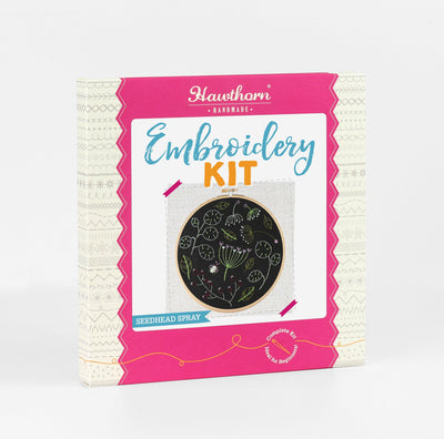 Black Seedhead Spray Embroidery Kit-Embroidery-Hawthorn Handmade-Acorns & Twigs