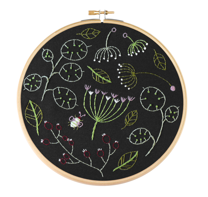 Black Seedhead Spray Embroidery Kit-Embroidery-Hawthorn Handmade-Acorns &amp; Twigs