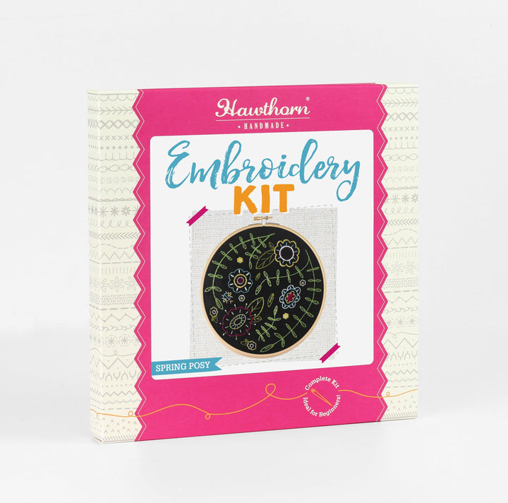 Black Spring Posy Embroidery Kit-Embroidery-Hawthorn Handmade-Acorns &amp; Twigs
