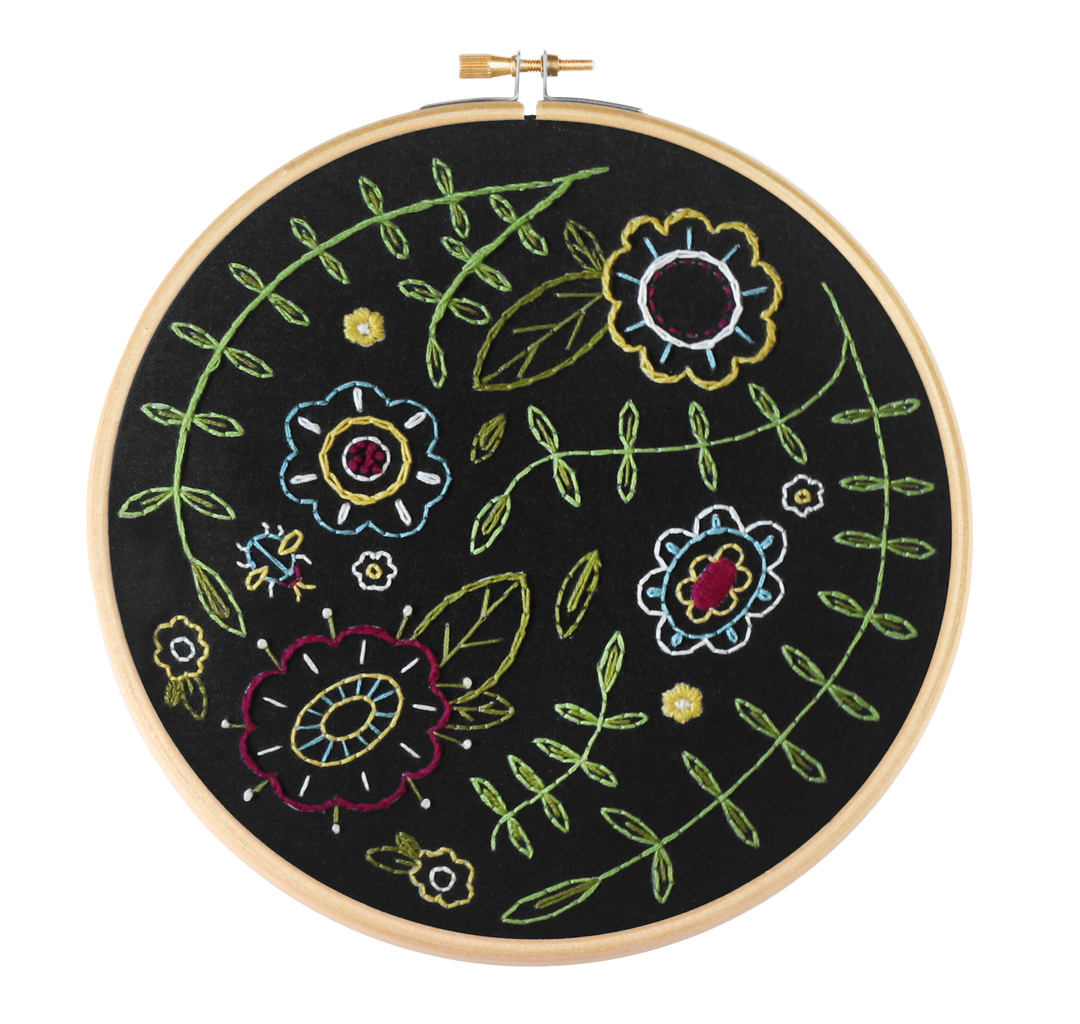Black Spring Posy Embroidery Kit-Embroidery-Hawthorn Handmade-Acorns &amp; Twigs