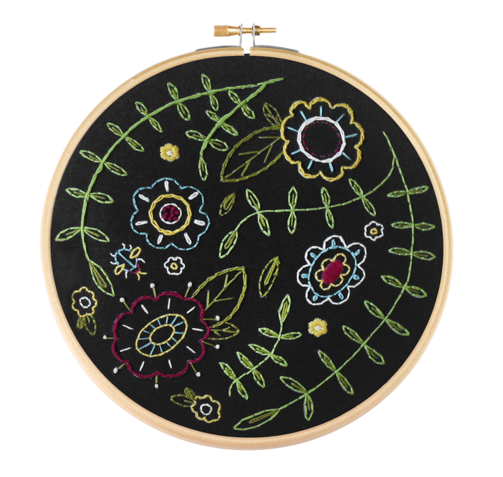 Black Spring Posy Embroidery Kit-Embroidery-Hawthorn Handmade-Acorns &amp; Twigs