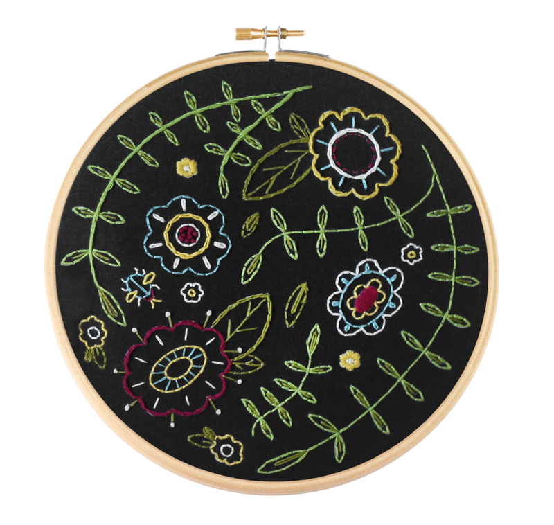 Black Spring Posy Embroidery Kit-Embroidery-Hawthorn Handmade-Acorns & Twigs