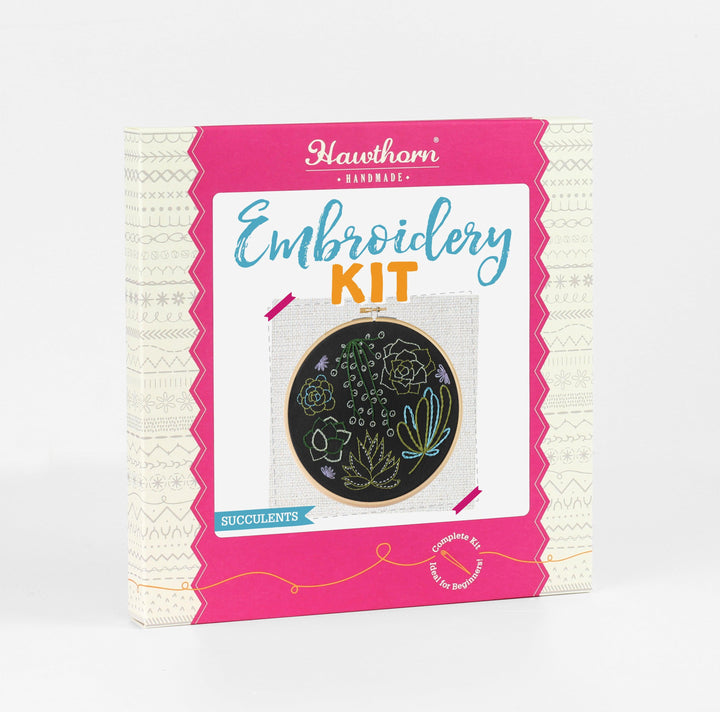 Black Succulents Embroidery Kit-Embroidery-Hawthorn Handmade-Acorns &amp; Twigs
