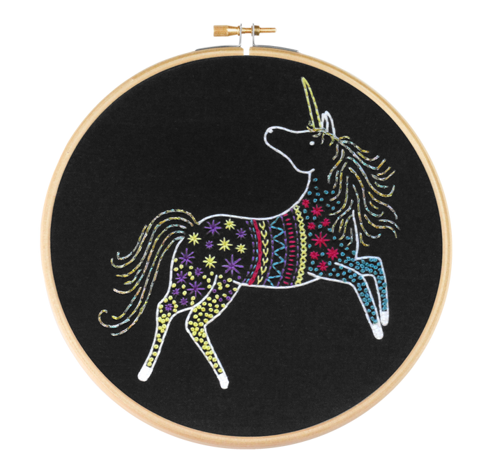 Black Unicorn Embroidery Kit-Embroidery-Hawthorn Handmade-Acorns &amp; Twigs
