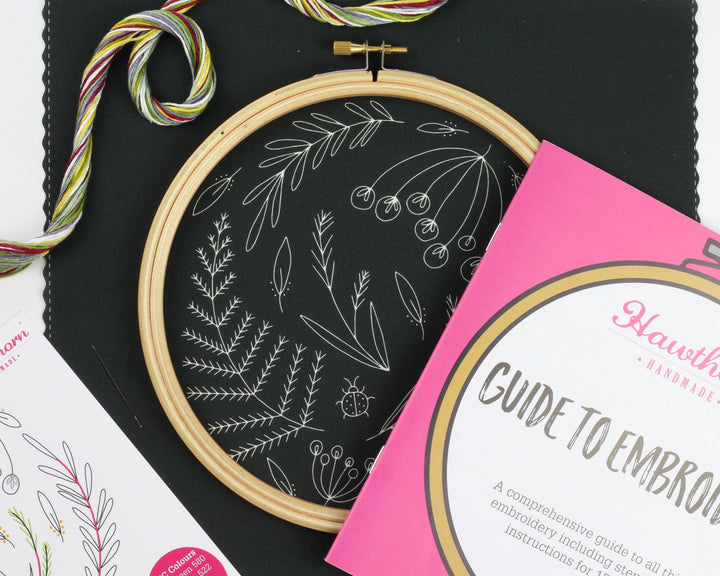 Black Wildwood Embroidery Kit-Embroidery-Hawthorn Handmade-Acorns &amp; Twigs