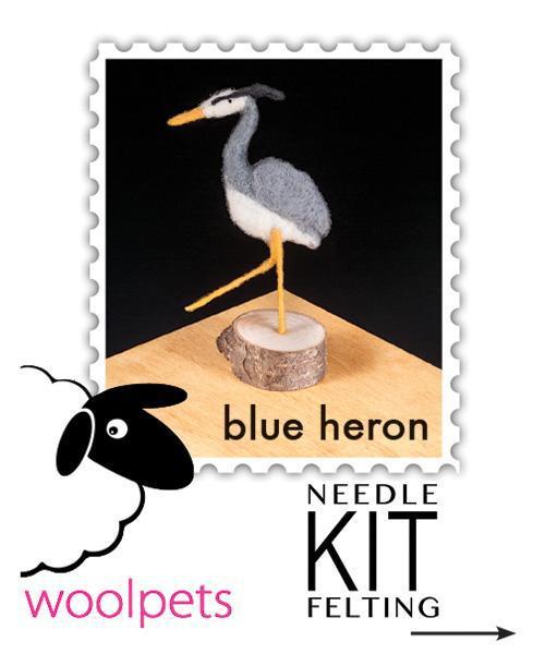 Blue Heron Needle Felting Kit - Intermediate-Needle Felting-WoolPets-Acorns & Twigs