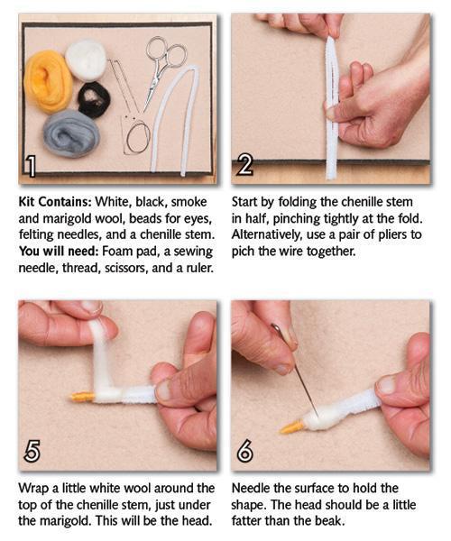 Blue Heron Needle Felting Kit - Intermediate-Needle Felting-WoolPets-Acorns &amp; Twigs
