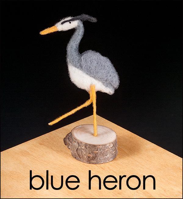 Blue Heron Needle Felting Kit - Intermediate-Needle Felting-WoolPets-Acorns & Twigs