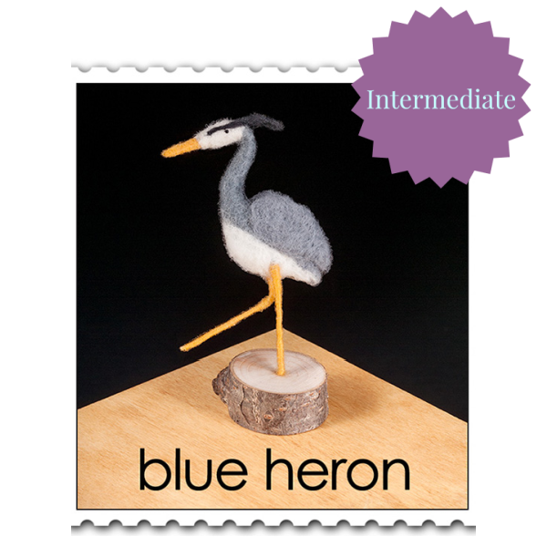 Blue Heron Needle Felting Kit - Intermediate-Needle Felting-WoolPets-Acorns &amp; Twigs