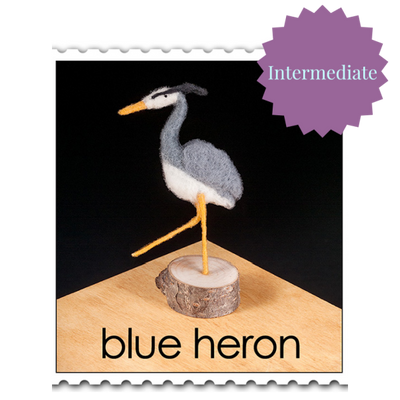 Blue Heron Needle Felting Kit - Intermediate-Needle Felting-WoolPets-Acorns & Twigs