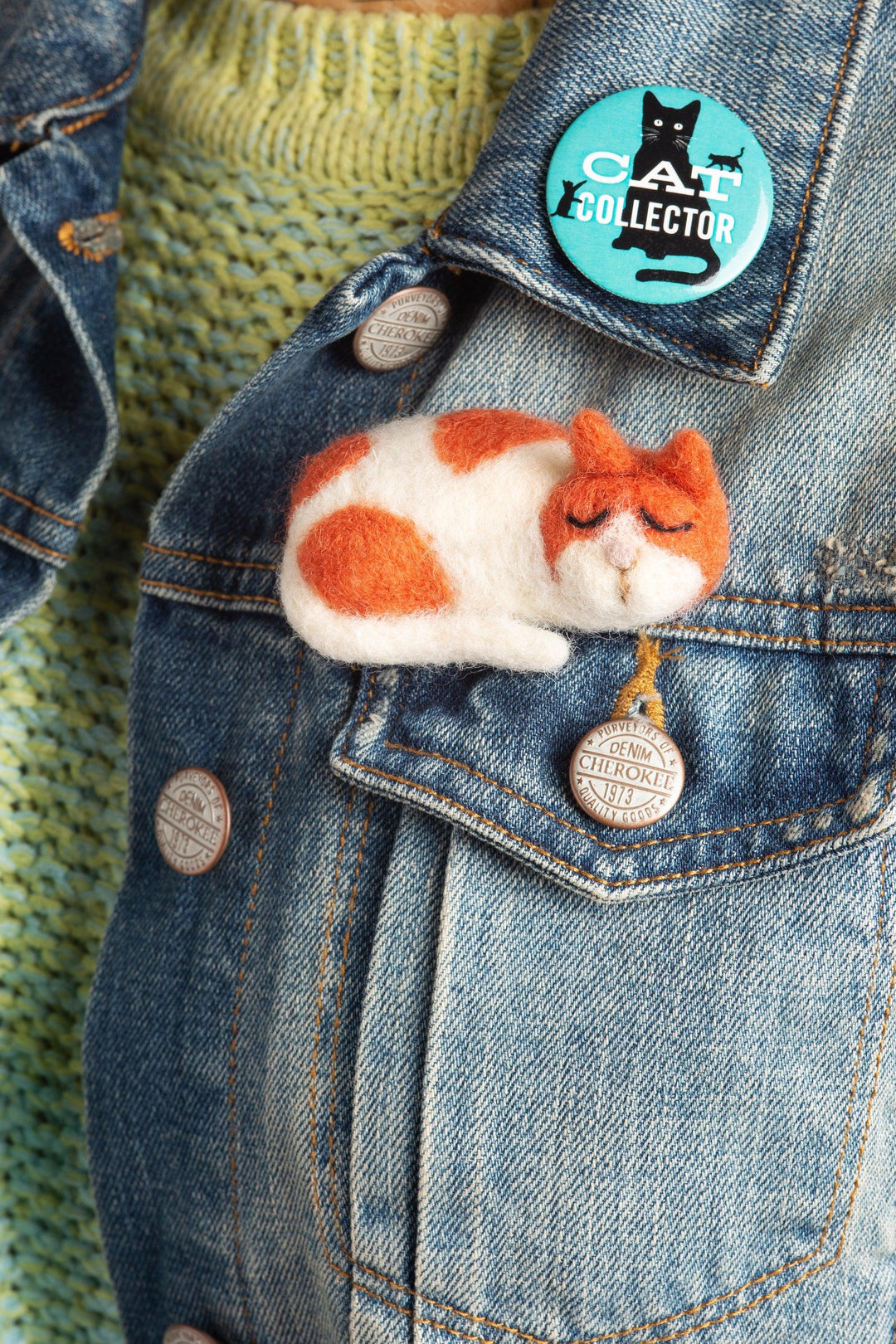 Cat Brooch Needle Felting Kit-Needle Felting-Hawthorn Handmade-Acorns &amp; Twigs