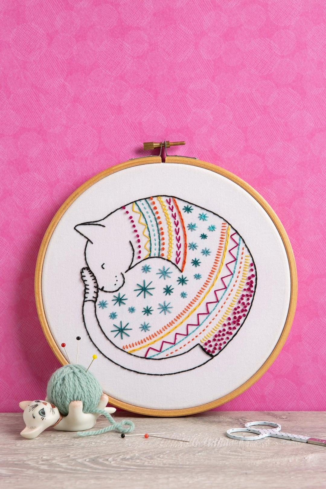 Cat Embroidery Kit-Embroidery-Hawthorn Handmade-Acorns &amp; Twigs