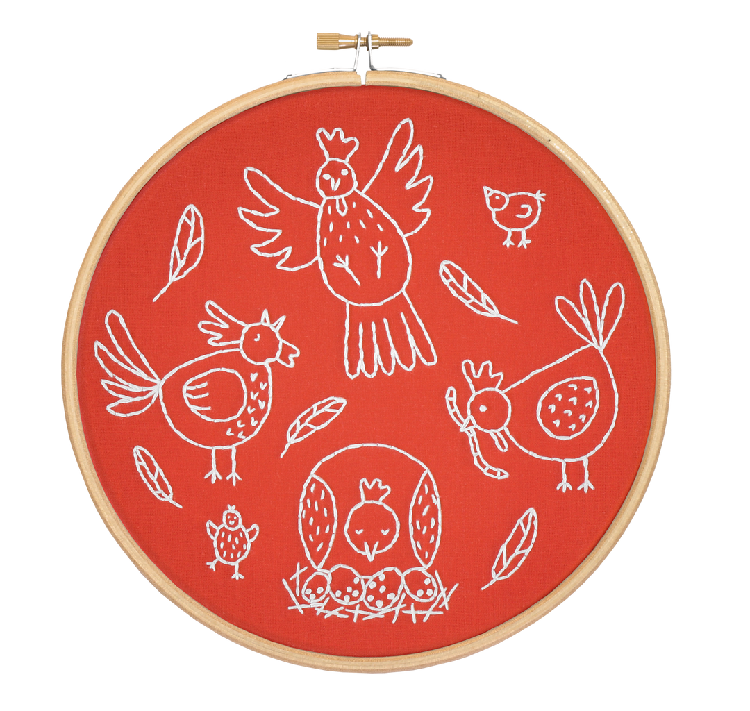 Charming Chickens Embroidery Kit-Embroidery-Hawthorn Handmade-Acorns &amp; Twigs
