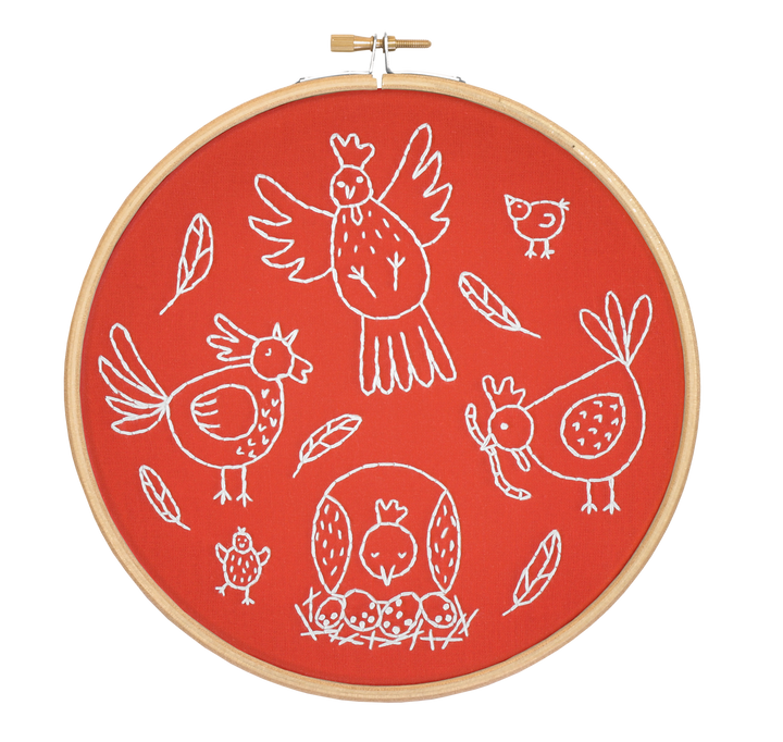 Charming Chickens Embroidery Kit-Embroidery-Hawthorn Handmade-Acorns &amp; Twigs