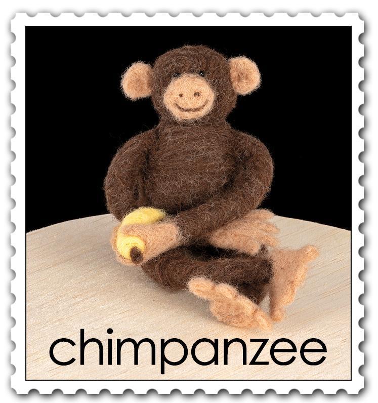 Chimpanzee Needle Felting Kit - Intermediate-Needle Felting-WoolPets-Acorns &amp; Twigs